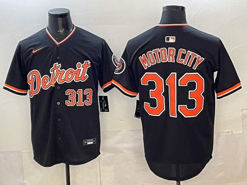 Men Detroit Tigers 313 Motorcity black Game Nike MLB Jersey 2026003